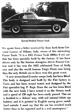 Special Frazer Nash from SCCA Newsletter, 5/31/53